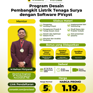 Pro class: Desain Pembangkit Listrik Tenaga Surya dengan Software PVsyst